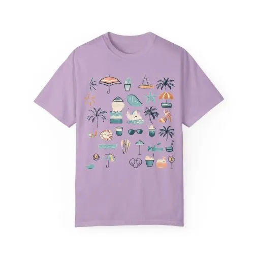 Beach Vibes Unisex Garment-Dyed T-Shirt | Summer Fun Graphic Tee - Image 25
