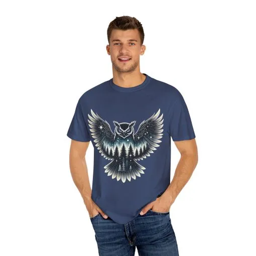 Unisex Garment-Dyed Owl T-Shirt | Nature-Inspired Design for Outdoor Lovers - Image 31