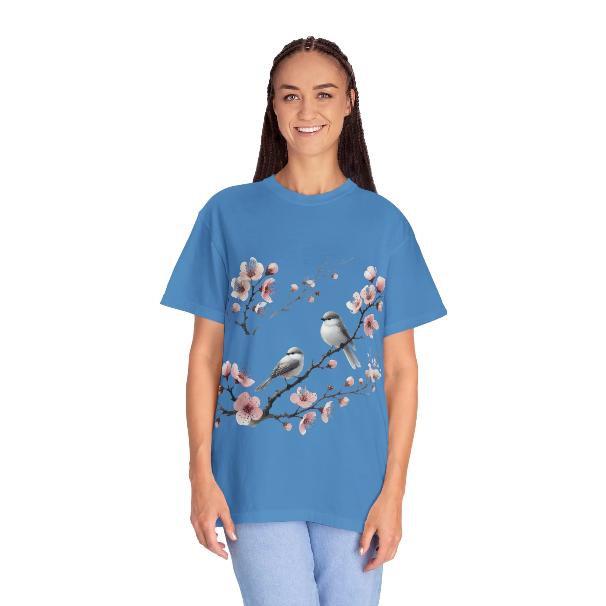 Spring Blossom Unisex T-Shirt - Floral Bird Design - Image 31