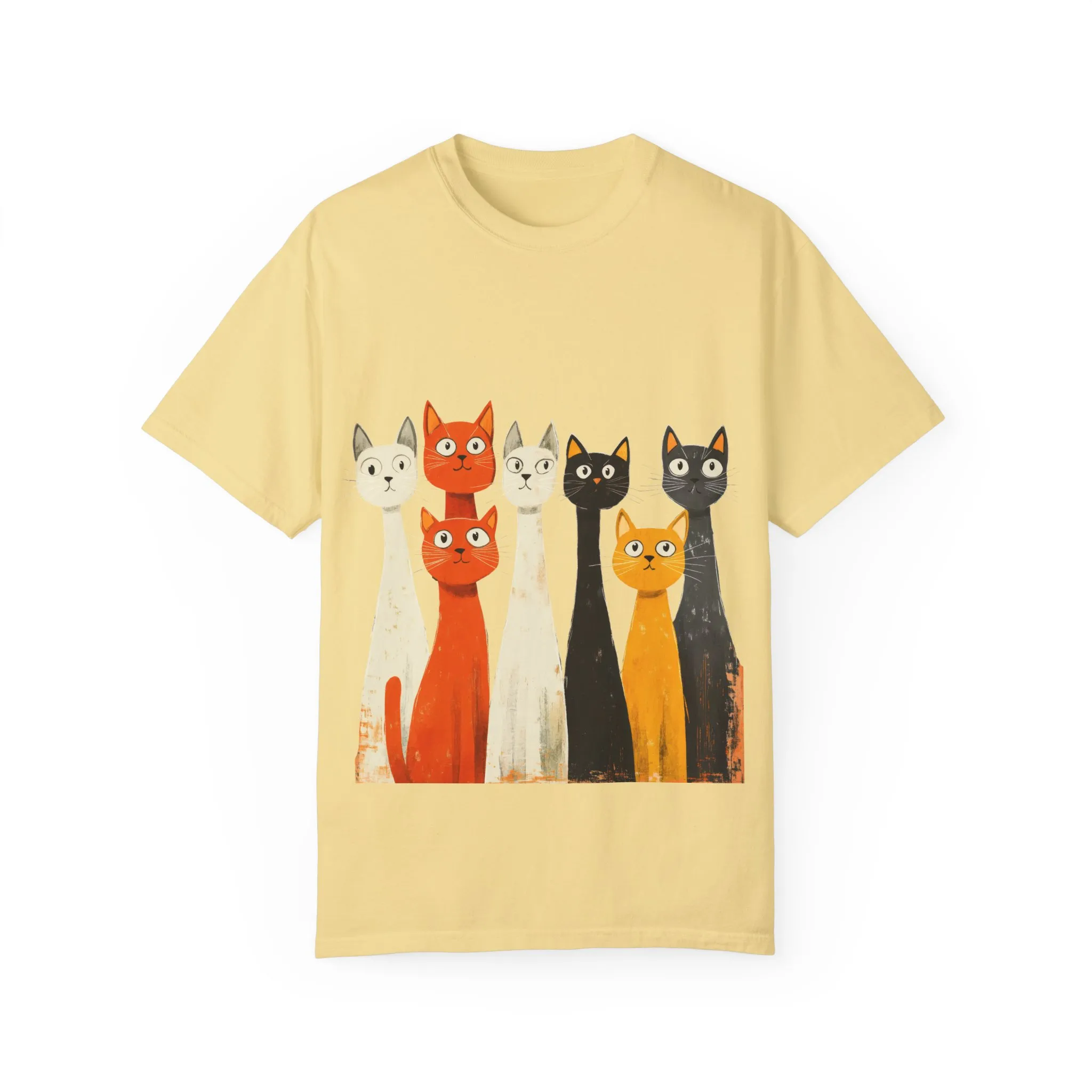 Vintage Cat Illustration Unisex Garment-Dyed T-Shirt - Perfect for Cat Lovers - Image 21