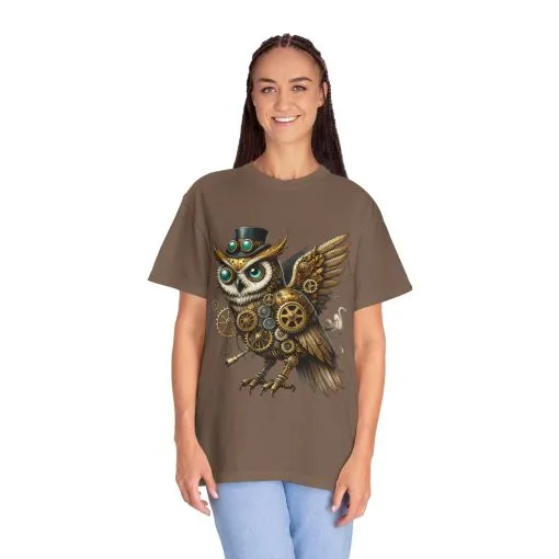 Steampunk Owl Unisex Garment-Dyed T-Shirt - Image 16