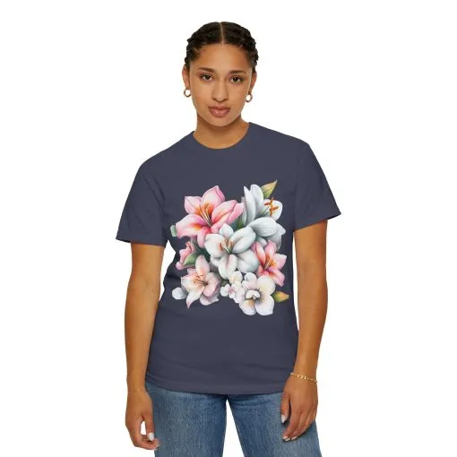Floral Elegance Unisex Garment-Dyed T-Shirt - Perfect for Spring Celebrations - Image 39