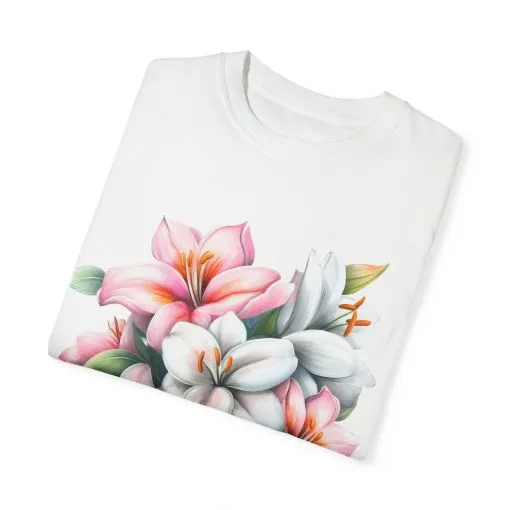 Floral Elegance Unisex Garment-Dyed T-Shirt - Perfect for Spring Celebrations - Image 6