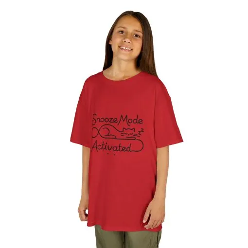 Kids 'Snooze Mode Activated' Heavy Cotton Tee - Fun Sleepy T-Shirt for Boys and Girls - Image 59