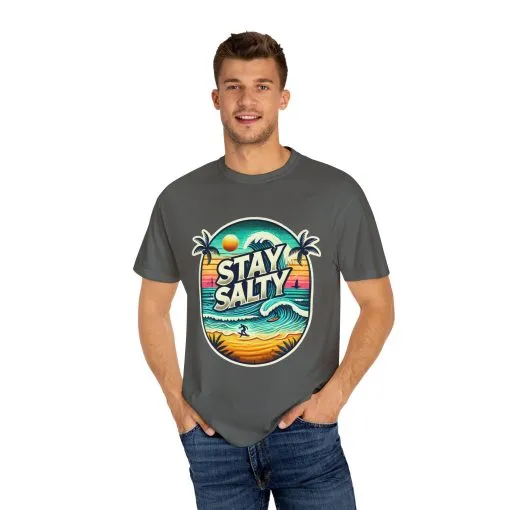 Stay Salty Unisex Garment-Dyed T-Shirt – Perfect for Beach Lovers & Summer Vibes - Image 15