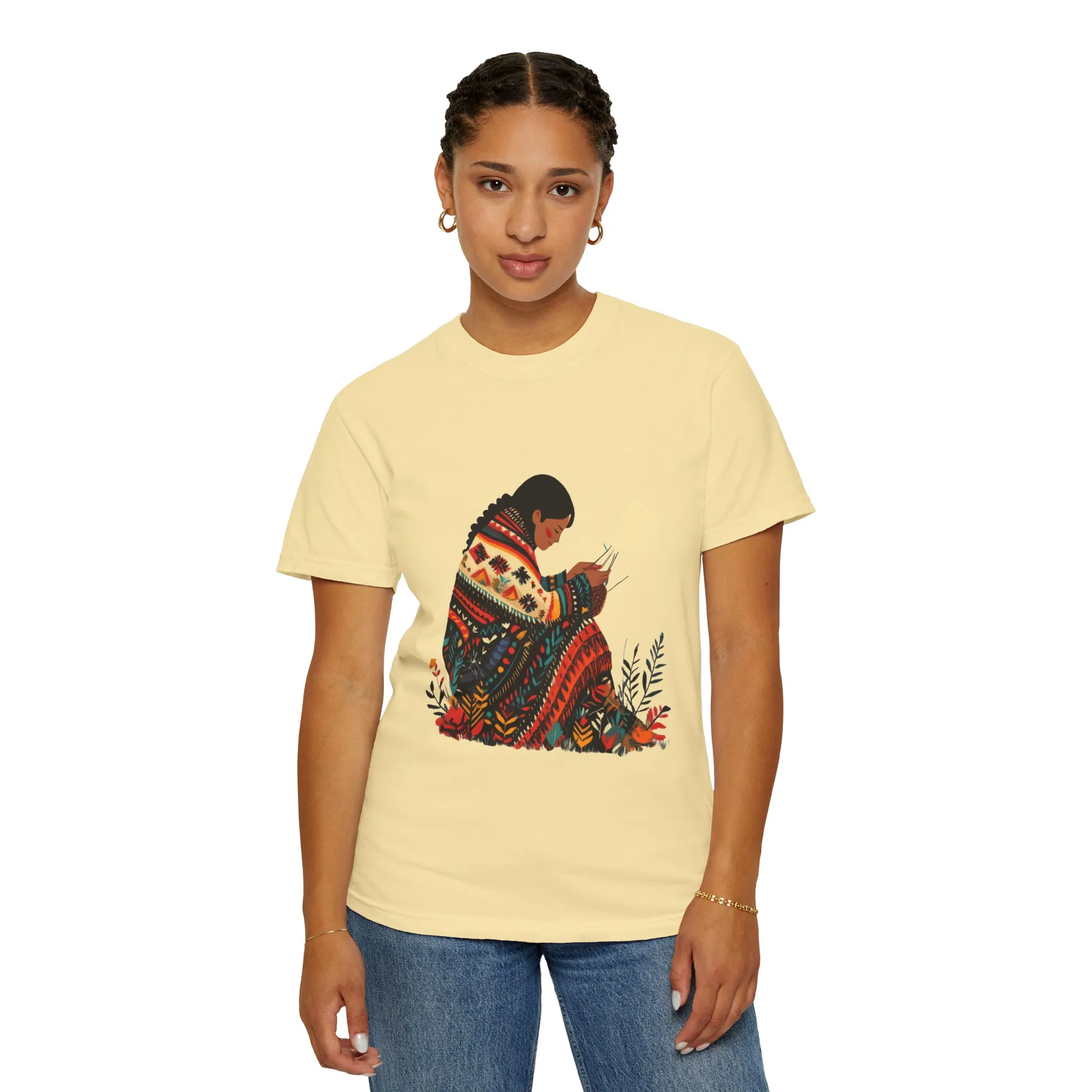 Cultural Heritage Unisex Garment-Dyed T-Shirt - Artisan Design