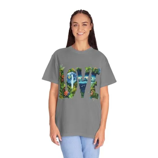 Garment-Dyed Love T-Shirt | Nature-Inspired Unisex Tee - Image 16