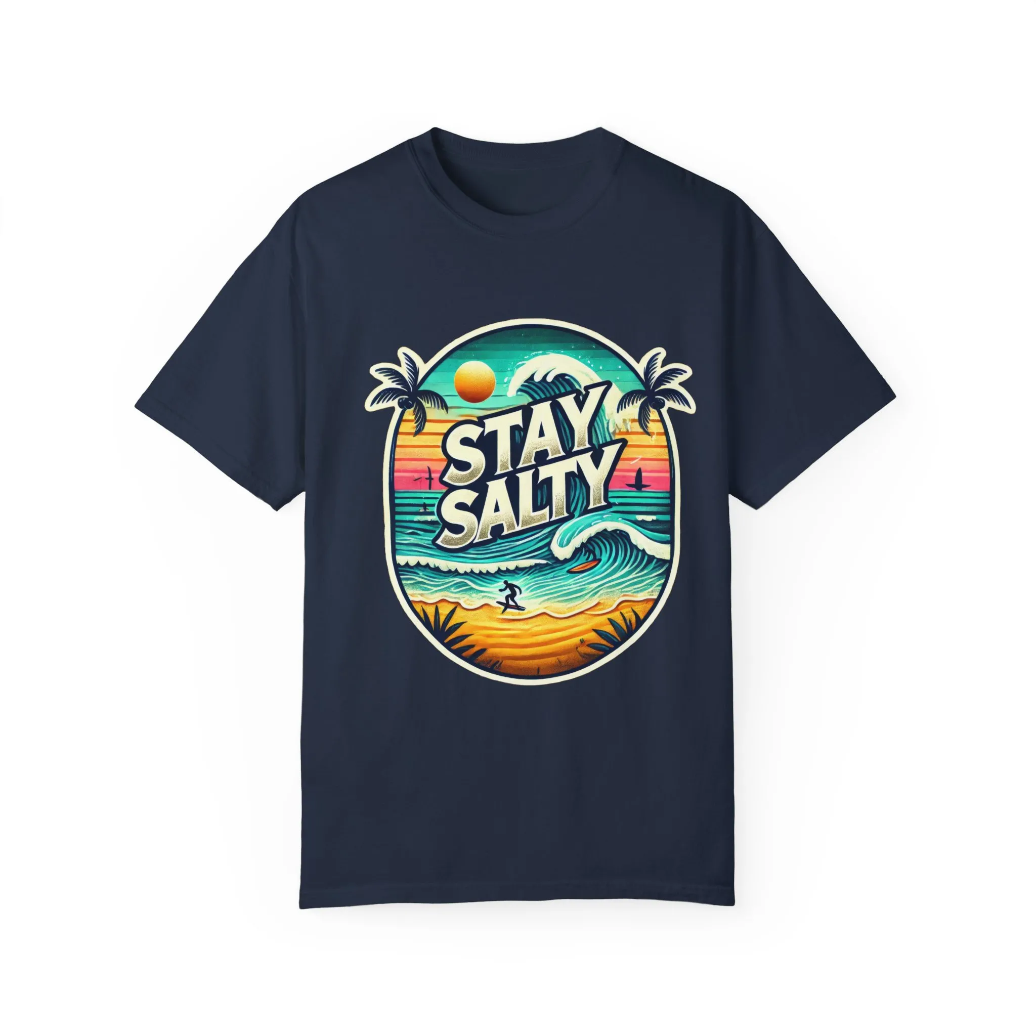 Stay Salty Unisex Garment-Dyed T-Shirt – Perfect for Beach Lovers & Summer Vibes - Image 41