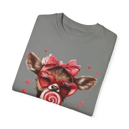 Cute Valentine’s Day Deer T-Shirt - Garment-Dyed Unisex Tee with Heart Design - Image 30