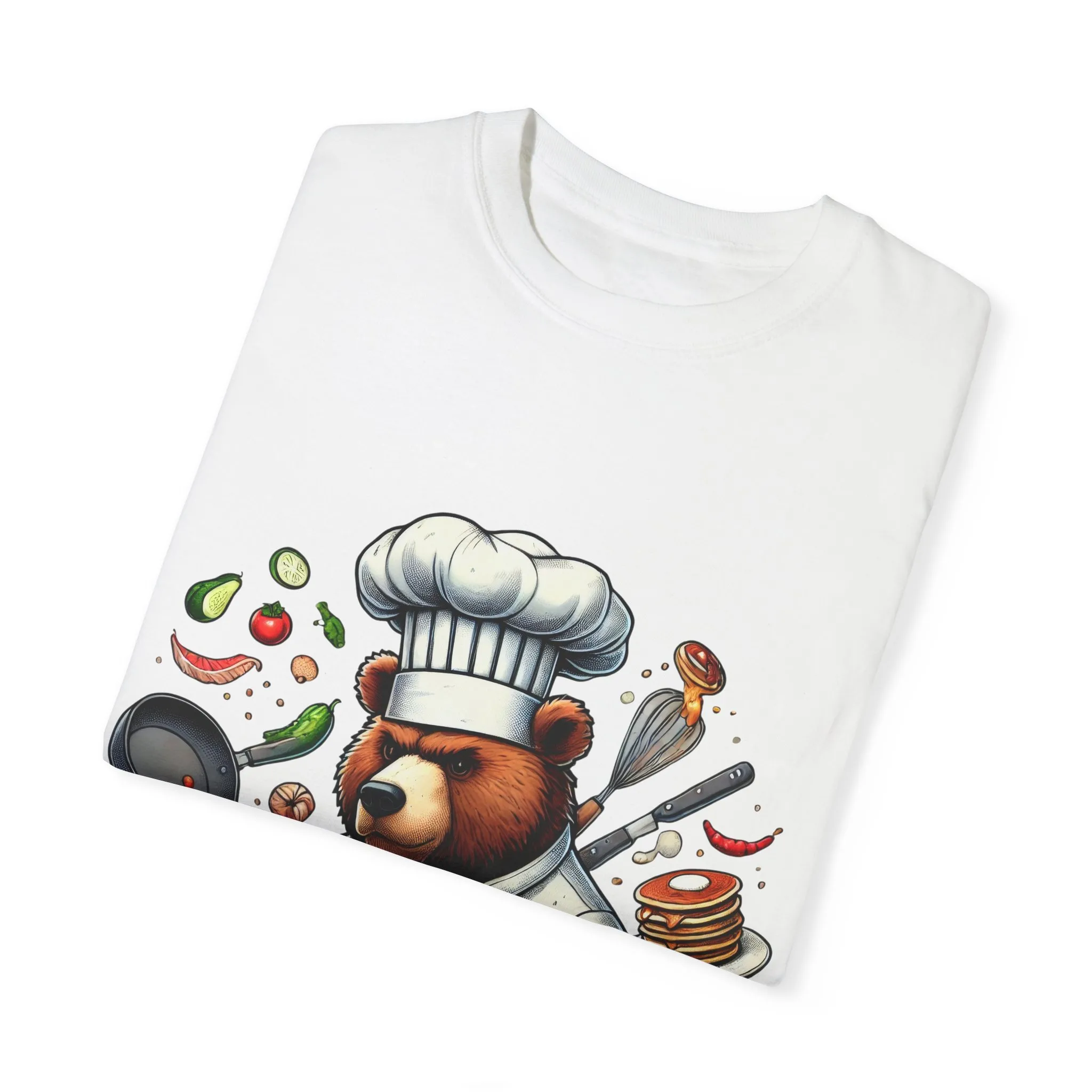 Chef Bear Unisex Garment-Dyed T-Shirt - Perfect for Cooking Lovers and Foodies - Image 6
