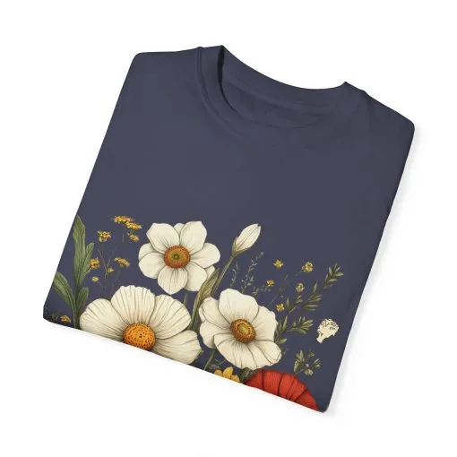 Floral Garden Unisex T-Shirt - Vintage Style Flower Design - Image 26