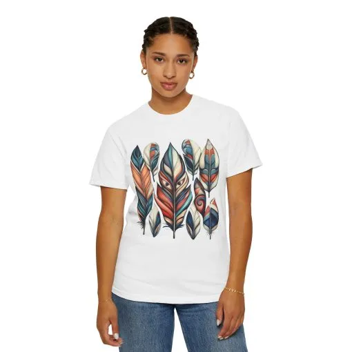 Bohemian Feathers Unisex T-Shirt - Artistic Nature Design