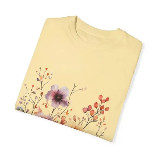 Floral Garden Unisex Garment-Dyed T-Shirt - Perfect for Spring and Casual Wear - Image 14
