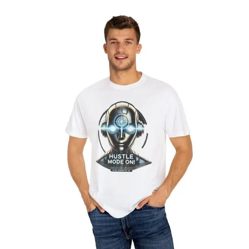 Hustle Mode On Unisex Garment-Dyed T-Shirt - Motivational Graphic Tee - Image 7