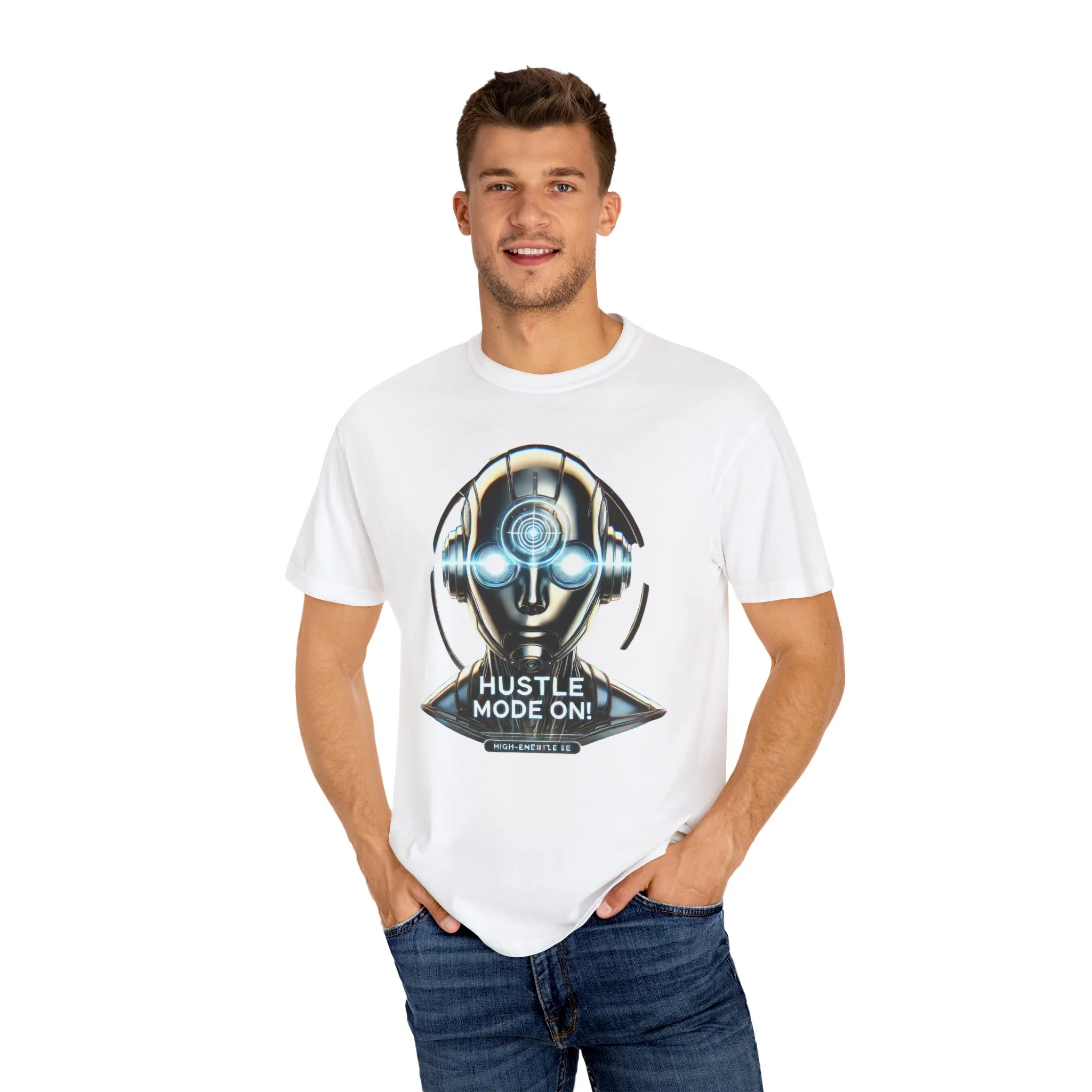 Hustle Mode On Unisex Garment-Dyed T-Shirt - Motivational Graphic Tee - Image 7