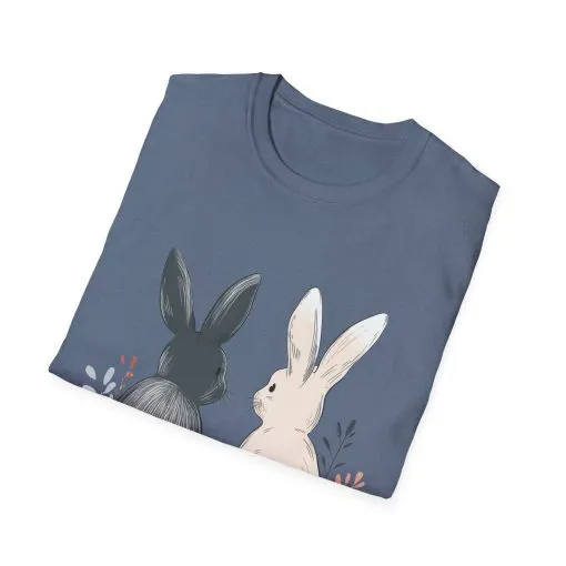 Cute Bunny Love Unisex Softstyle T-Shirt for Easter Celebrations - Image 43