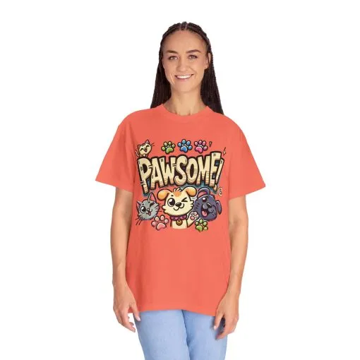 Pawsome Garment-Dyed T-Shirt for Animal Lovers - Image 12