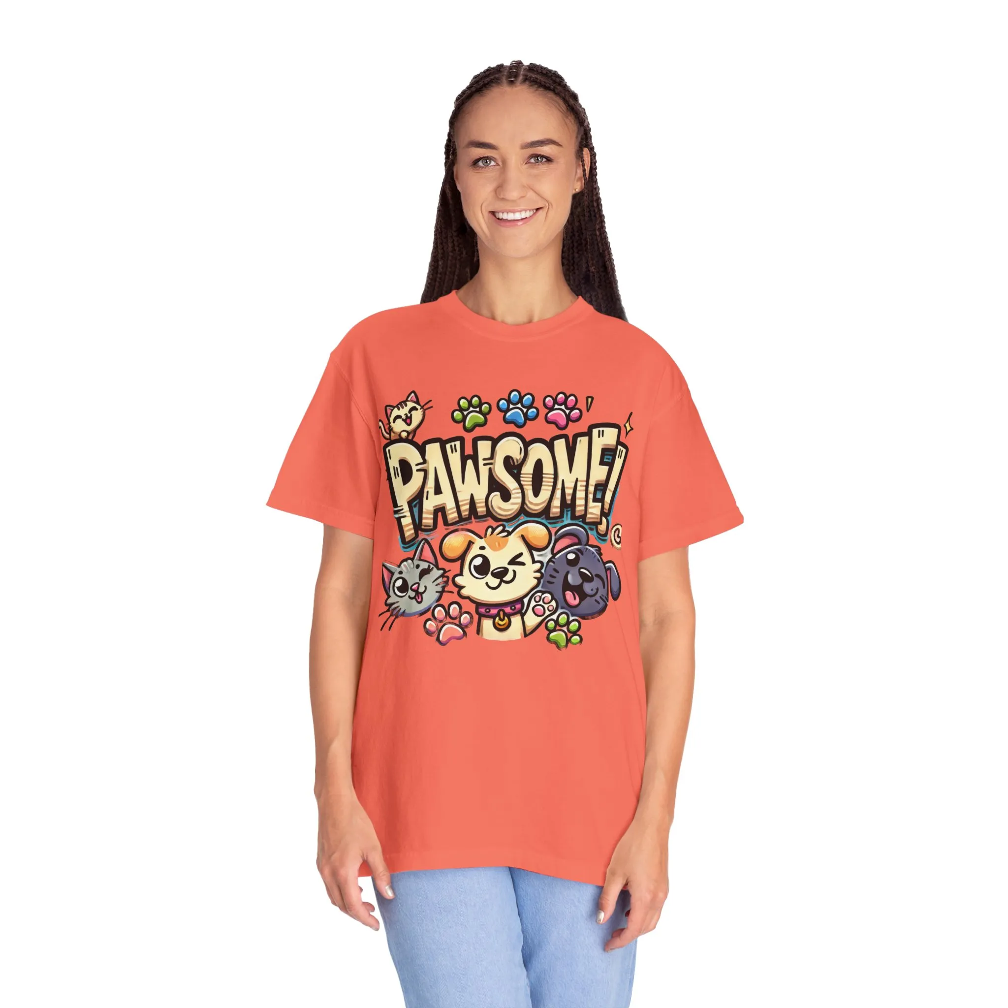 Pawsome Garment-Dyed T-Shirt for Animal Lovers - Image 12
