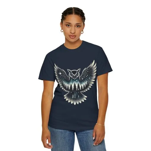 Unisex Garment-Dyed Owl T-Shirt | Nature-Inspired Design for Outdoor Lovers - Image 36