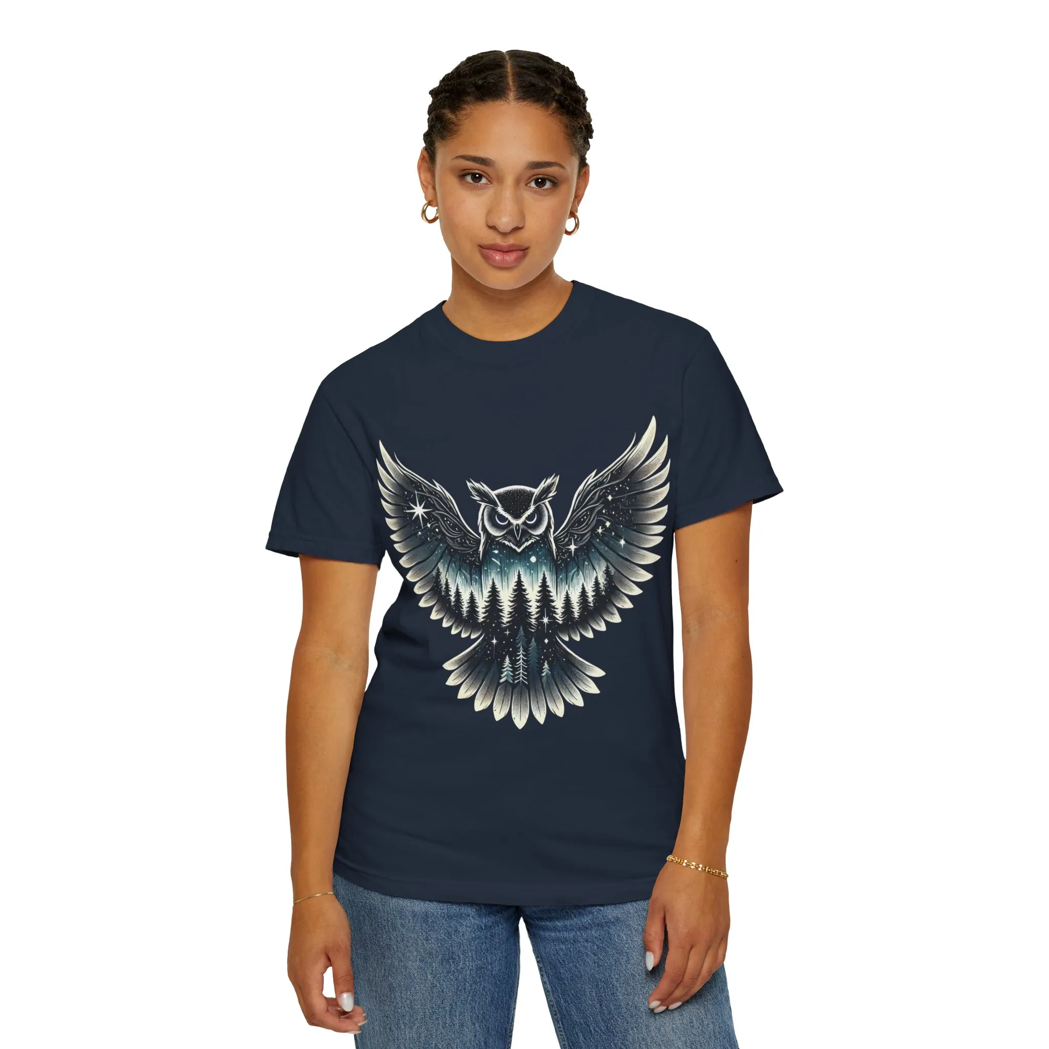 Unisex Garment-Dyed Owl T-Shirt | Nature-Inspired Design for Outdoor Lovers - Image 36