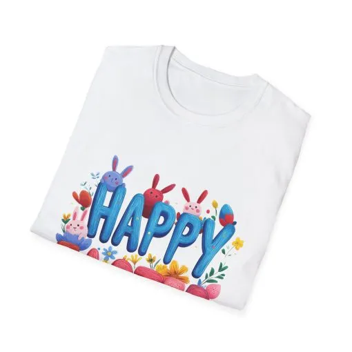Easter Joy Unisex Softstyle T-Shirt - Spring Floral Design - Image 8