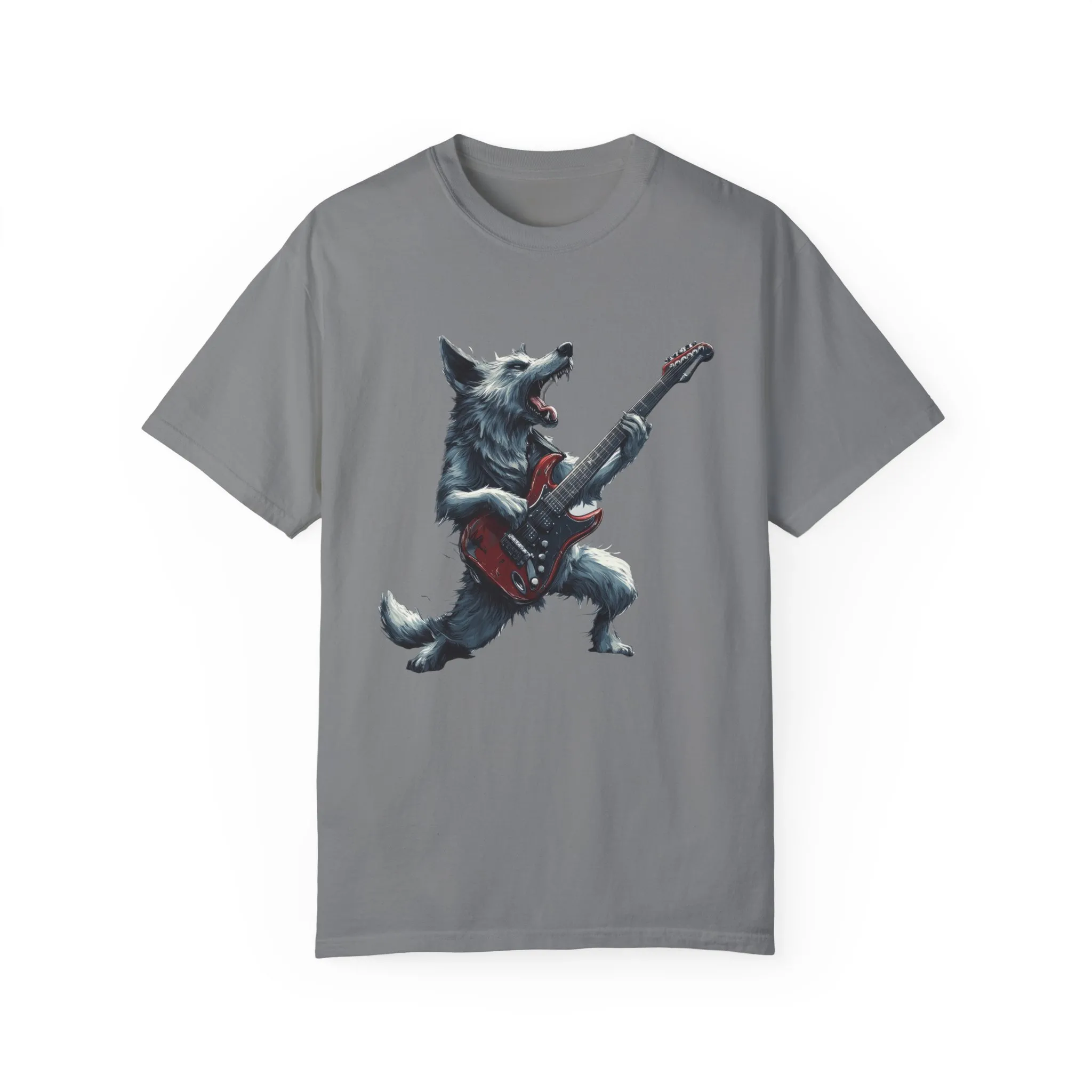 Rocking Wolf Unisex Garment-Dyed T-Shirt - Music Lover's Tee - Image 9