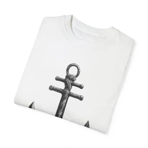 Nautical Anchor Unisex Garment-Dyed T-shirt | Casual Marine Style Wear - Image 3