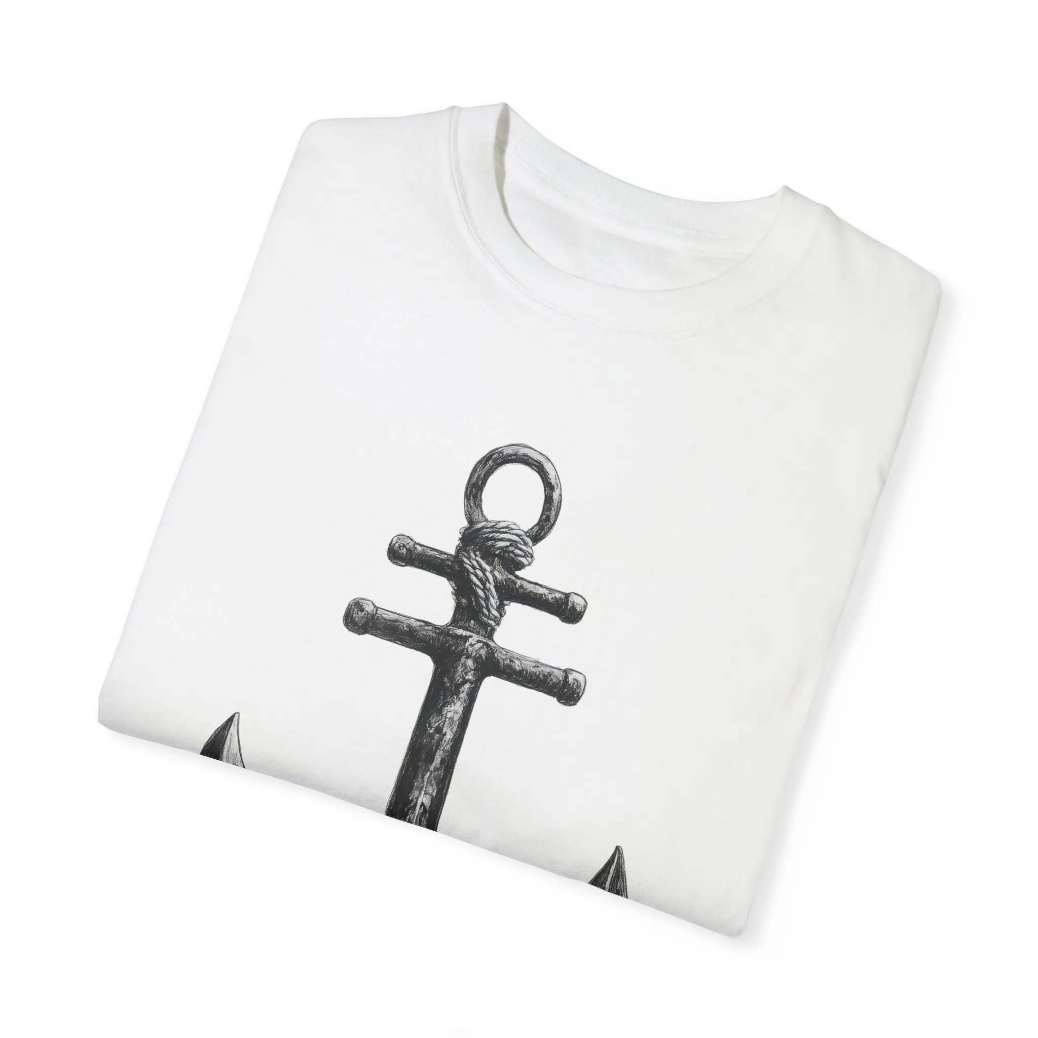 Nautical Anchor Unisex Garment-Dyed T-shirt | Casual Marine Style Wear - Image 3