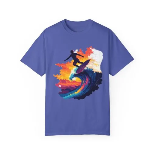 Surfing Sunset Unisex Garment-Dyed T-Shirt - Image 17