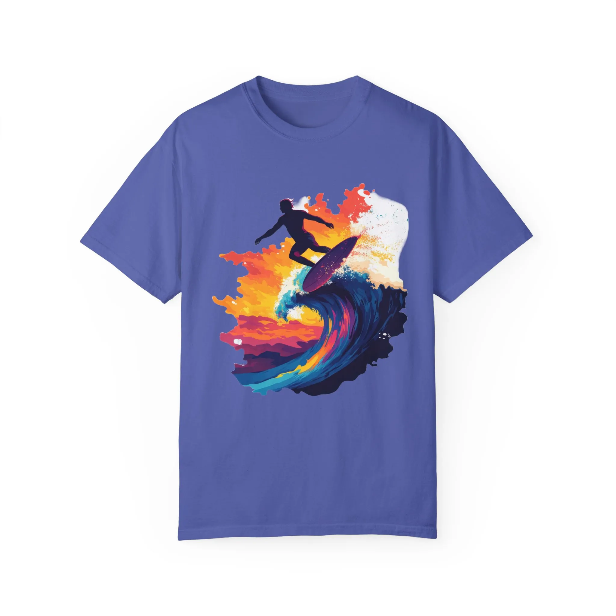 Surfing Sunset Unisex Garment-Dyed T-Shirt - Image 17