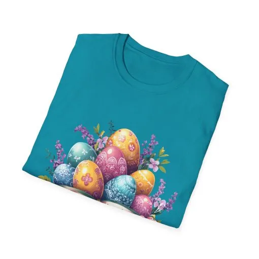 Easter Floral Eggs Unisex Softstyle T-Shirt - Image 26