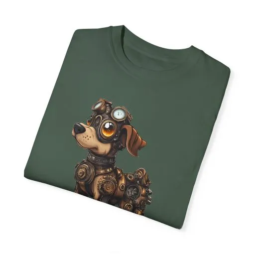 Steampunk Dog Unisex Garment-Dyed T-Shirt - Image 30