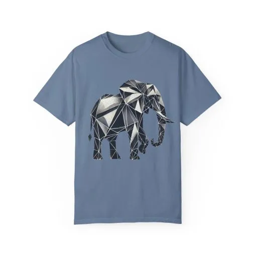 Geometric Elephant Unisex Garment-Dyed T-Shirt - Image 9