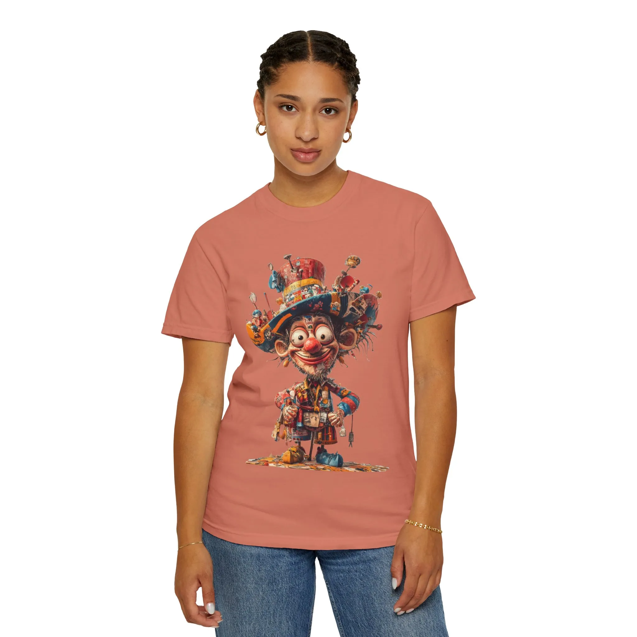 Whimsical Artist Unisex Garment-Dyed T-Shirt - Colorful Character Design - Image 13