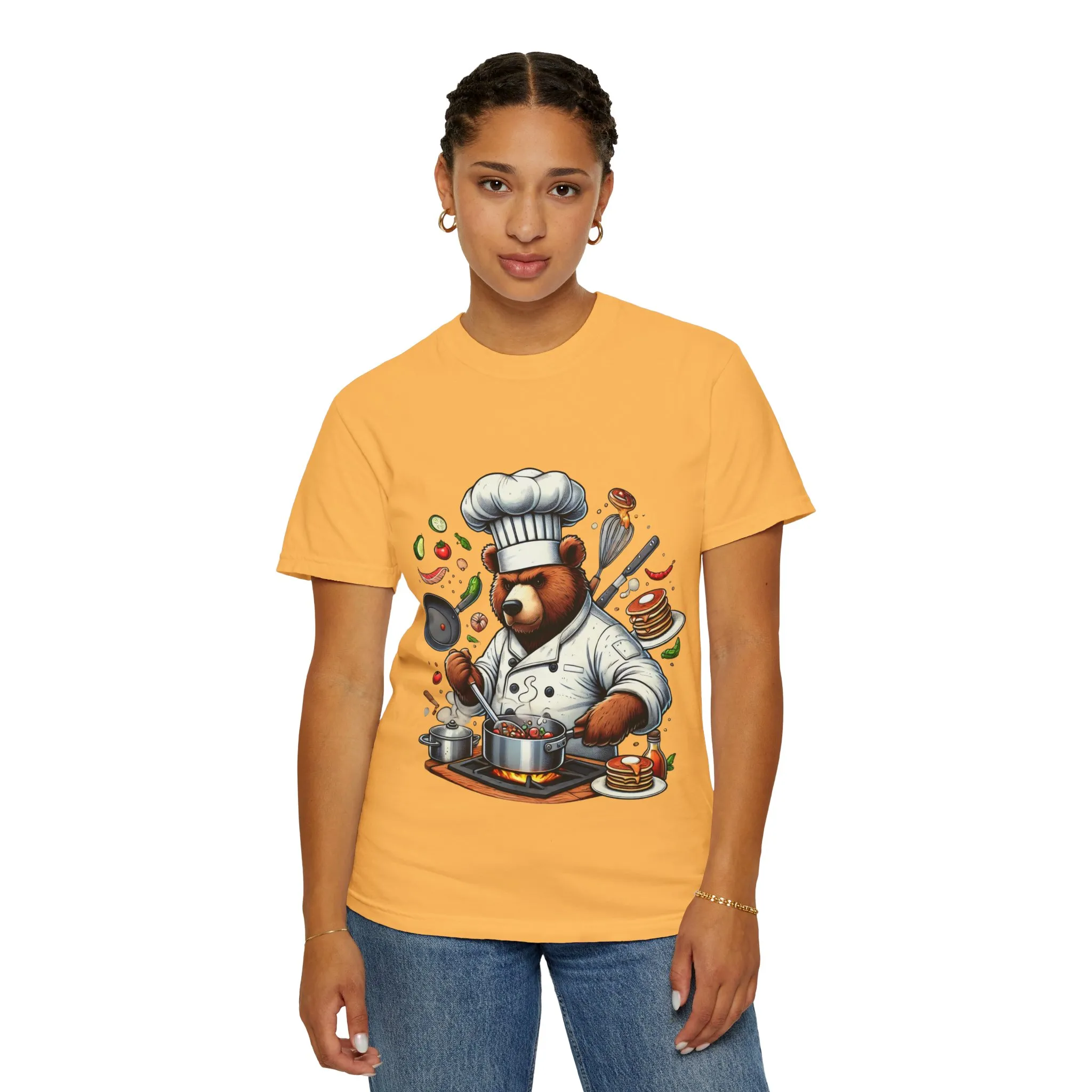 Chef Bear Unisex Garment-Dyed T-Shirt - Perfect for Cooking Lovers and Foodies - Image 16
