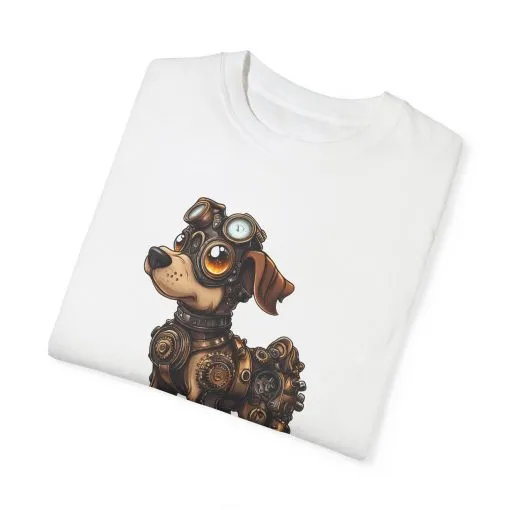Steampunk Dog Unisex Garment-Dyed T-Shirt - Image 6