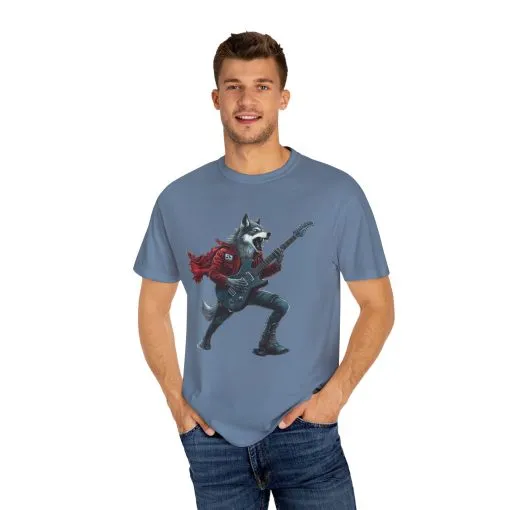 Rockin' Wolf Unisex Garment-Dyed T-Shirt - Perfect for Music Lovers - Image 11