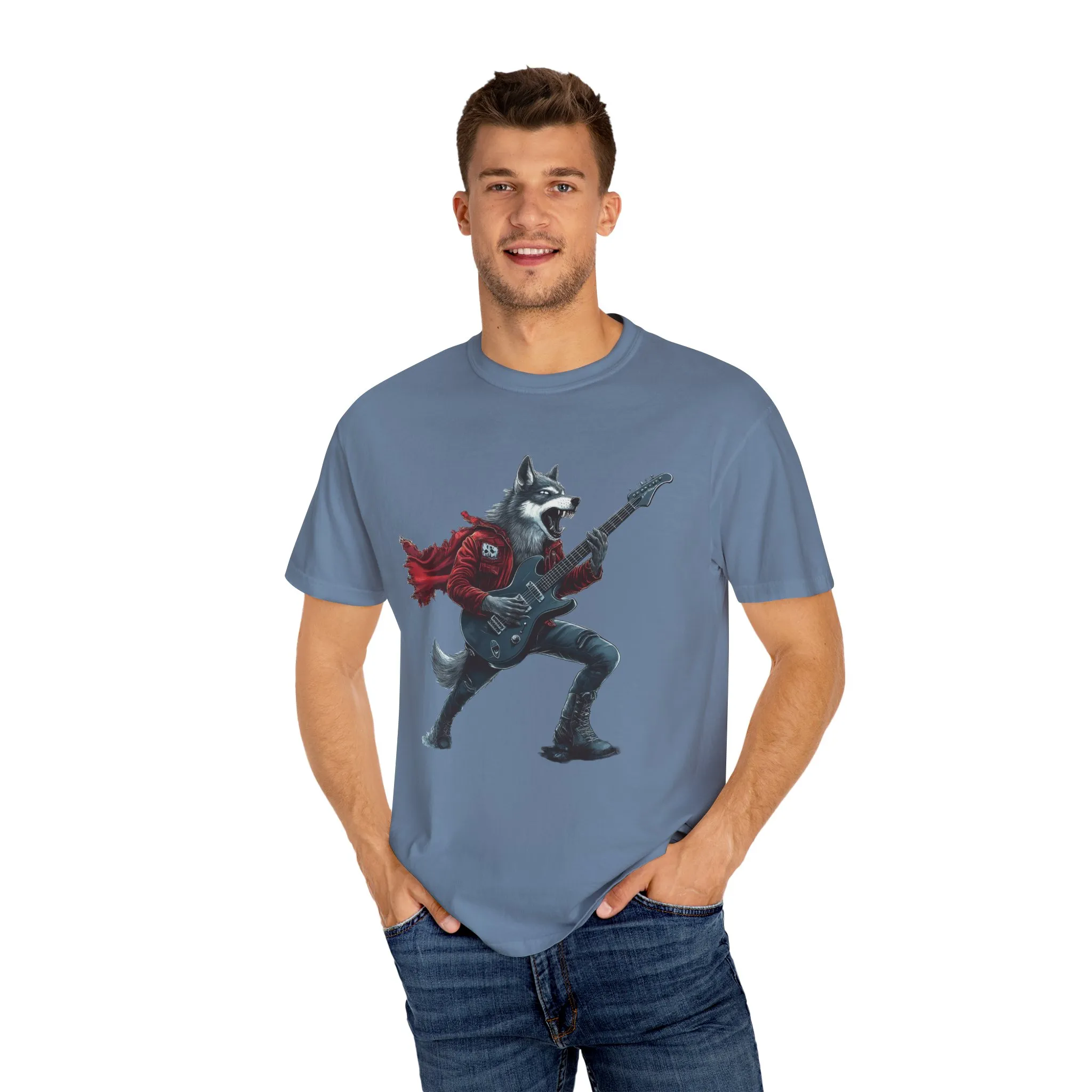 Rockin' Wolf Unisex Garment-Dyed T-Shirt - Perfect for Music Lovers - Image 11