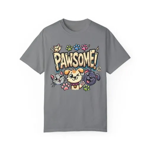 Pawsome Garment-Dyed T-Shirt for Animal Lovers - Image 29
