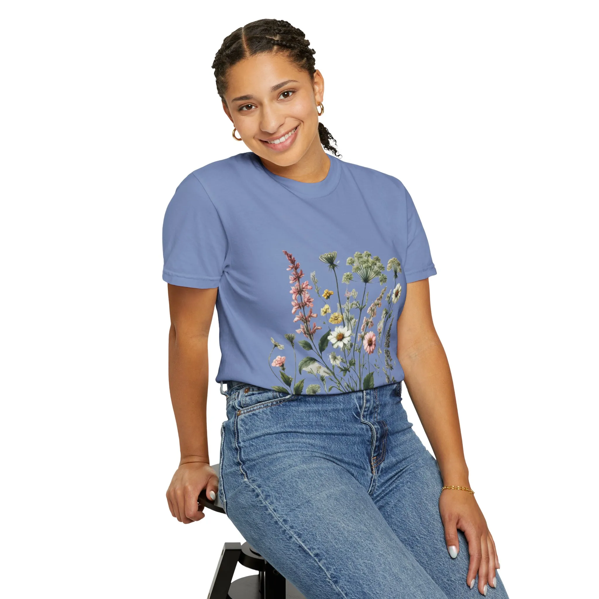 Botanical Print Unisex Garment-Dyed T-Shirt | Eco-Friendly Floral Tee for Nature Lovers - Image 24