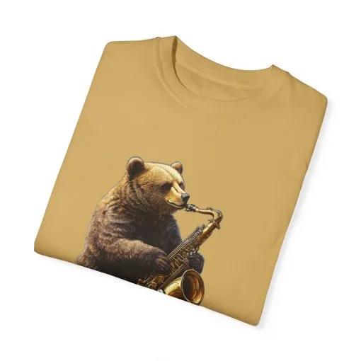 Jazz Bear Unisex Garment-Dyed T-Shirt - Image 10