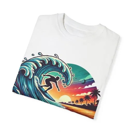 Ride the Tide Unisex Garment-Dyed T-shirt - Surfing Inspired Graphic Tee - Image 6