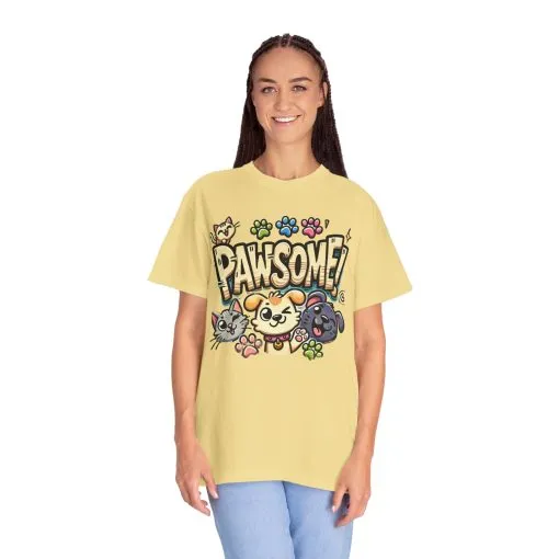 Pawsome Garment-Dyed T-Shirt for Animal Lovers - Image 28