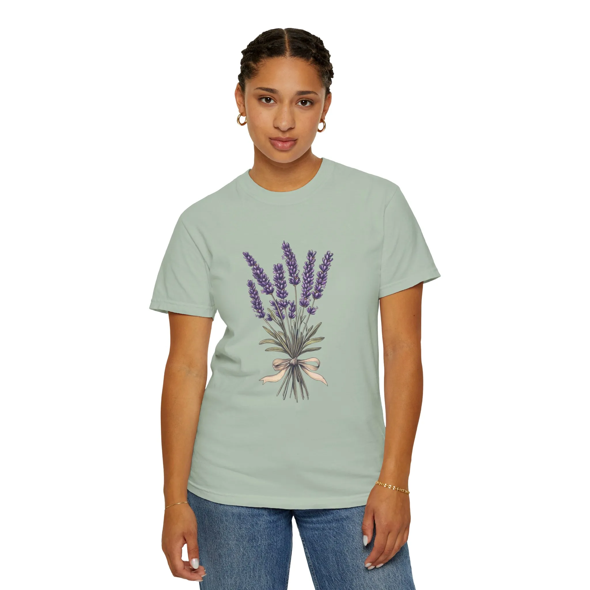 Lavender Bouquet Unisex Garment-Dyed T-Shirt - Nature-Inspired Tee for Relaxation and Everyday Comfort - Image 20