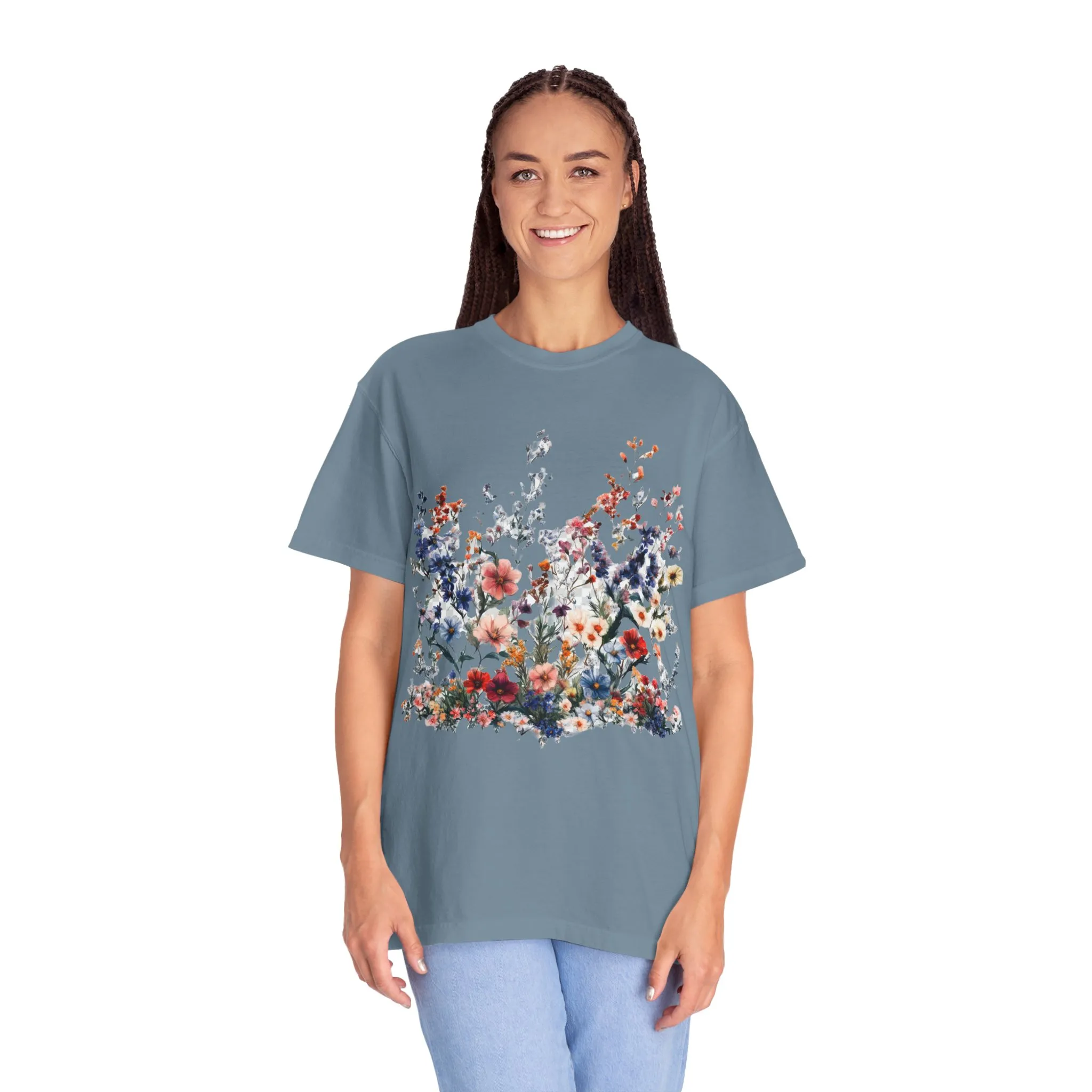 Floral Garden Unisex Garment-Dyed T-Shirt - Nature-Inspired Design - Image 24