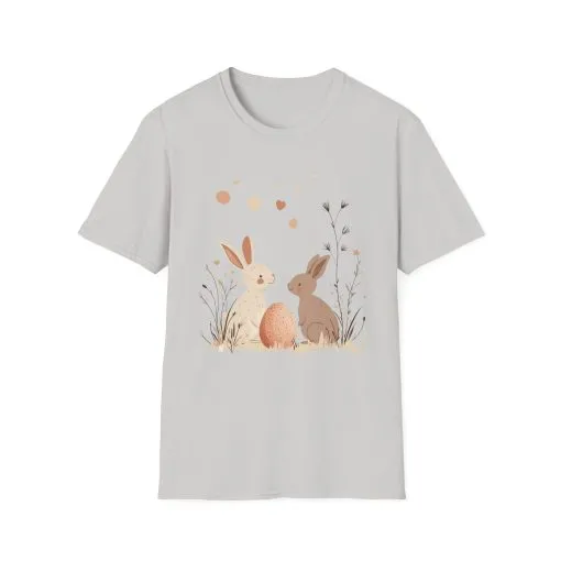Spring Bunny Love Unisex Softstyle T-Shirt - Cute Floral Design for Easter Celebrations - Image 9