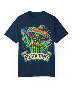 Fiesta Time Cactus T-Shirt - Unisex Garment-Dyed Tee for Celebration Lovers