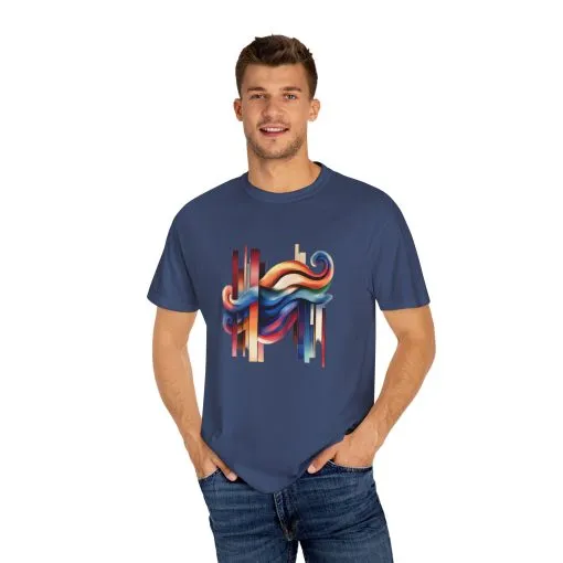 Colorful Abstract Art Unisex Garment-Dyed T-Shirt | Trendy Graphic Tee for Art Lovers - Image 27