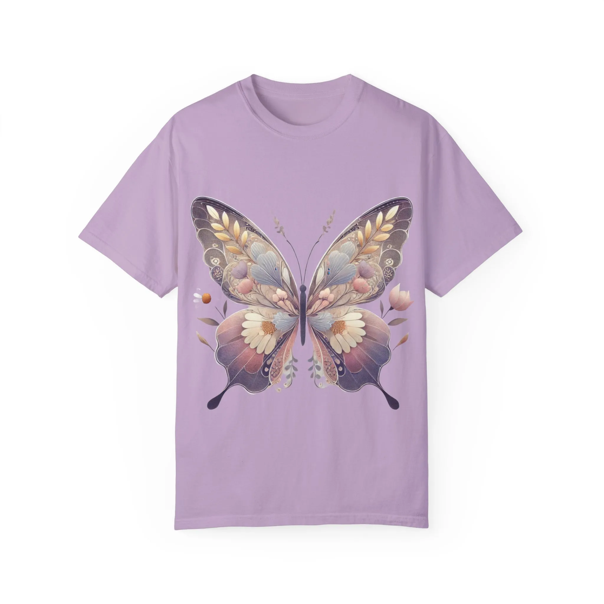 Butterfly Wings Unisex Garment-Dyed T-Shirt - Nature-Inspired Design - Image 2