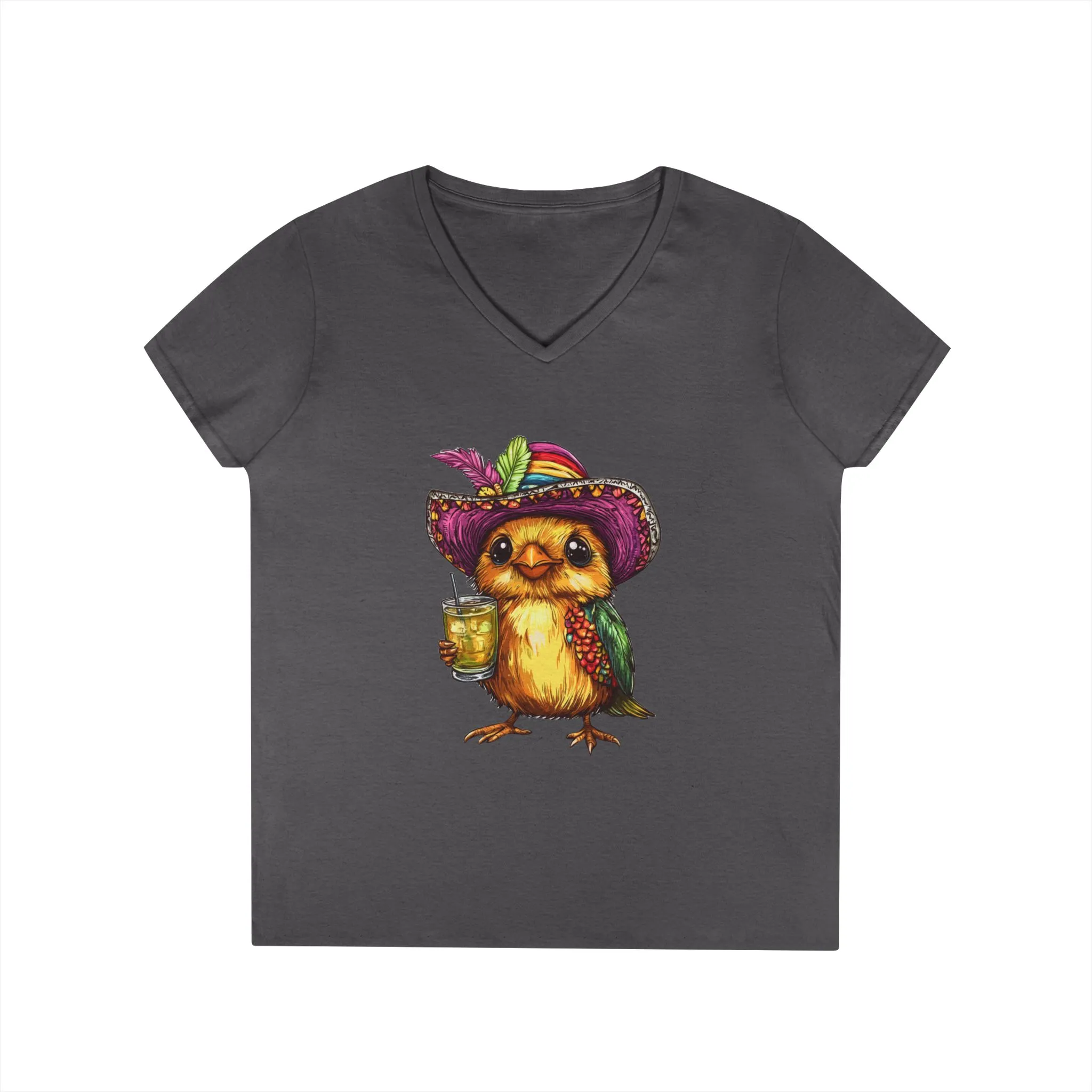 Fun Party Owl V-Neck T-Shirt for Ladies - Image 9
